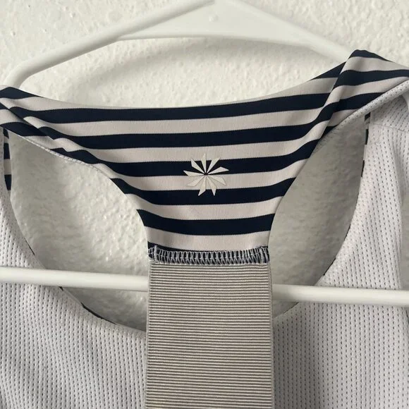 Athleta Sports Bra Sz MEDIUM Navy White Padded Yoga - Picture 2 of 6